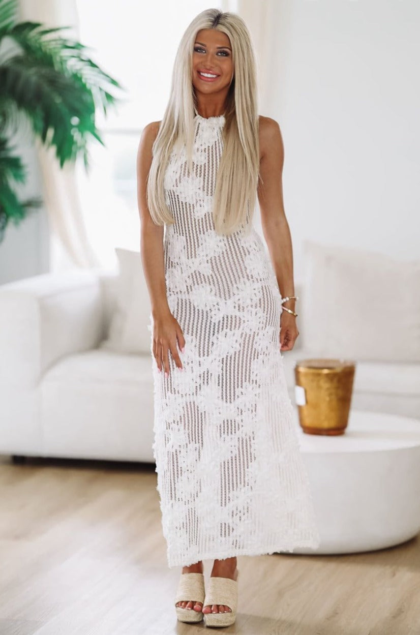 Beach Made Crochet Maxi Coverup Dress - Cream – Hazel & Olive