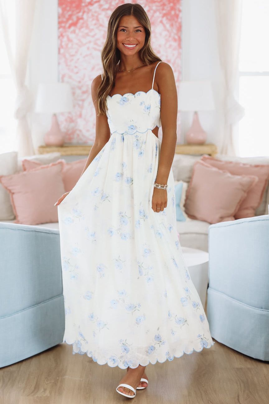 Celebratory Moment Midi Dress - Blue Hazel & Olive Celebratory Moment Midi Dress - Blue Hazel & Olive