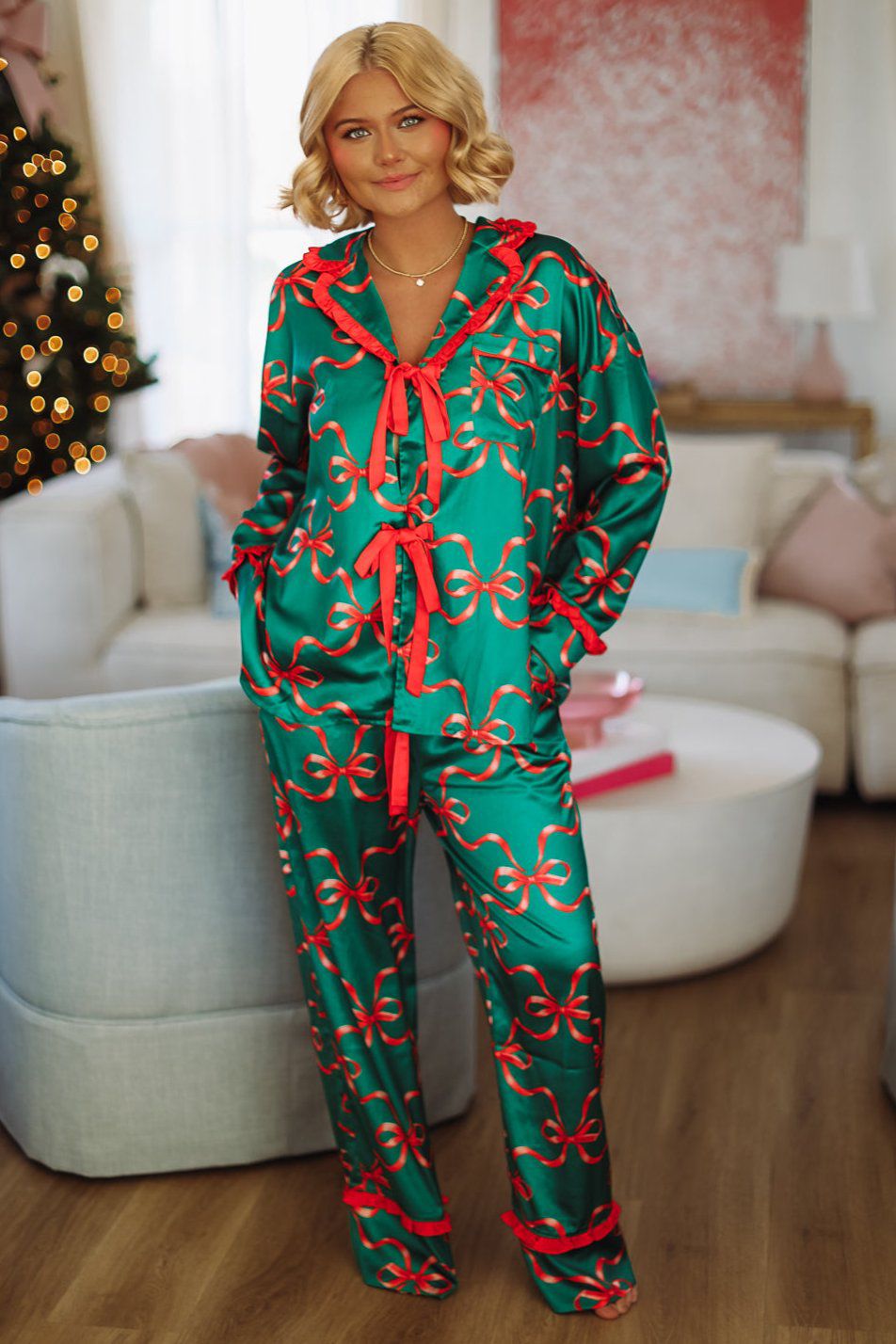 Christmas Present Pants and Top Pajama set Green and Red – Hazel