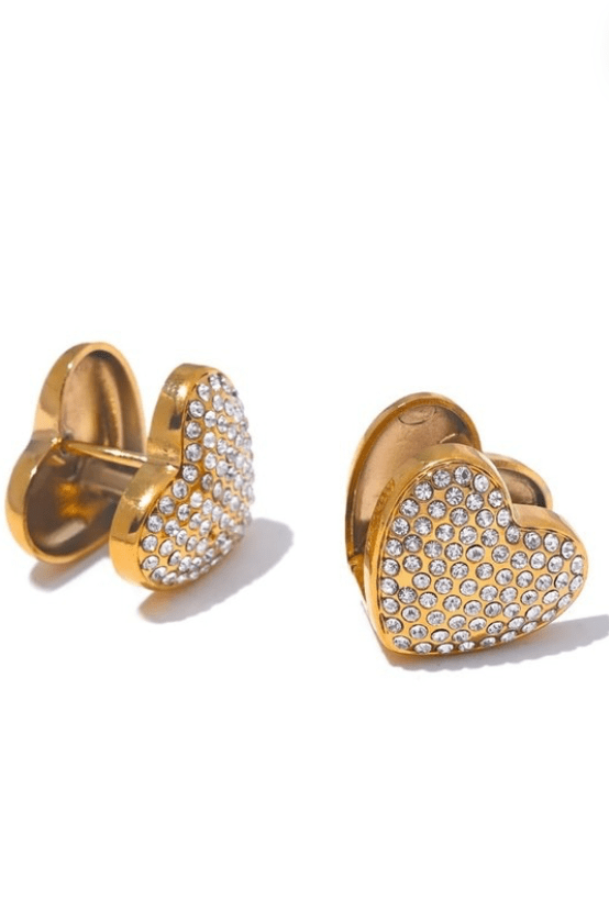 HAZEL & OLIVE Double Heart Earrings - Gold