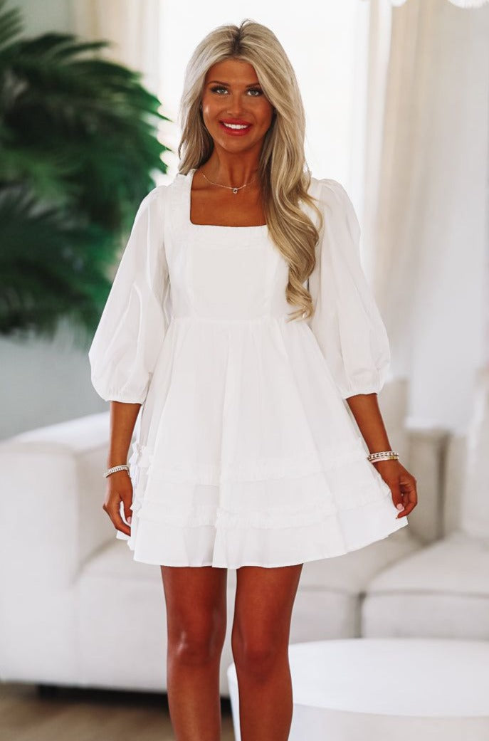 HAZEL & OLIVE Good Heart Mini Dress - White