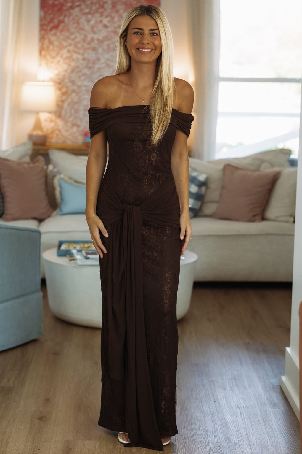Xendra Maxi Dress - Brown, Large | Hazel and Olive | Boutique Fashion