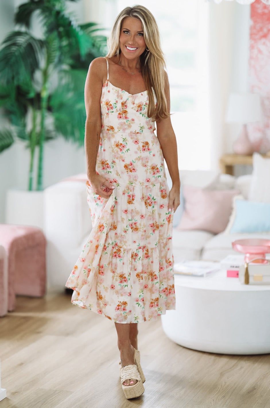 More Than Words Maxi Dress - Cream and Pink Hazel & Olive More Than Words Maxi Dress - Cream and Pink Hazel & Olive