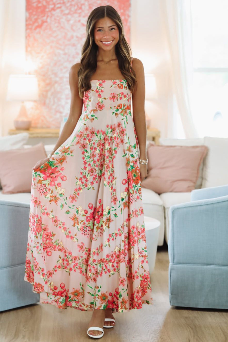 Peach Perfection Maxi Dress - Peach, Pink and Orange - Small Peach Perfection Maxi Dress - Peach, Pink and Orange - Small