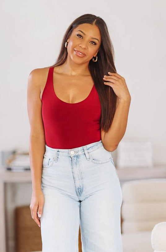 Snatched Tank Bodysuit Burgundy – Hazel Olive