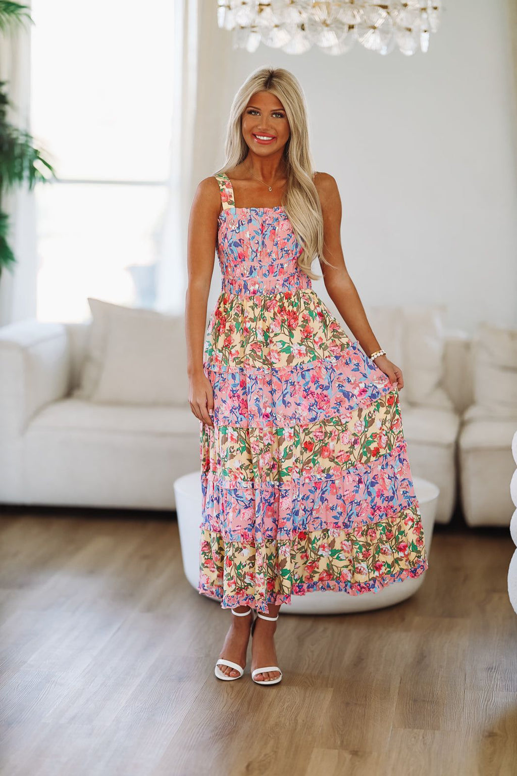 HAZEL & OLIVE Spring Into Summer Maxi Dress - Pink and Yellow