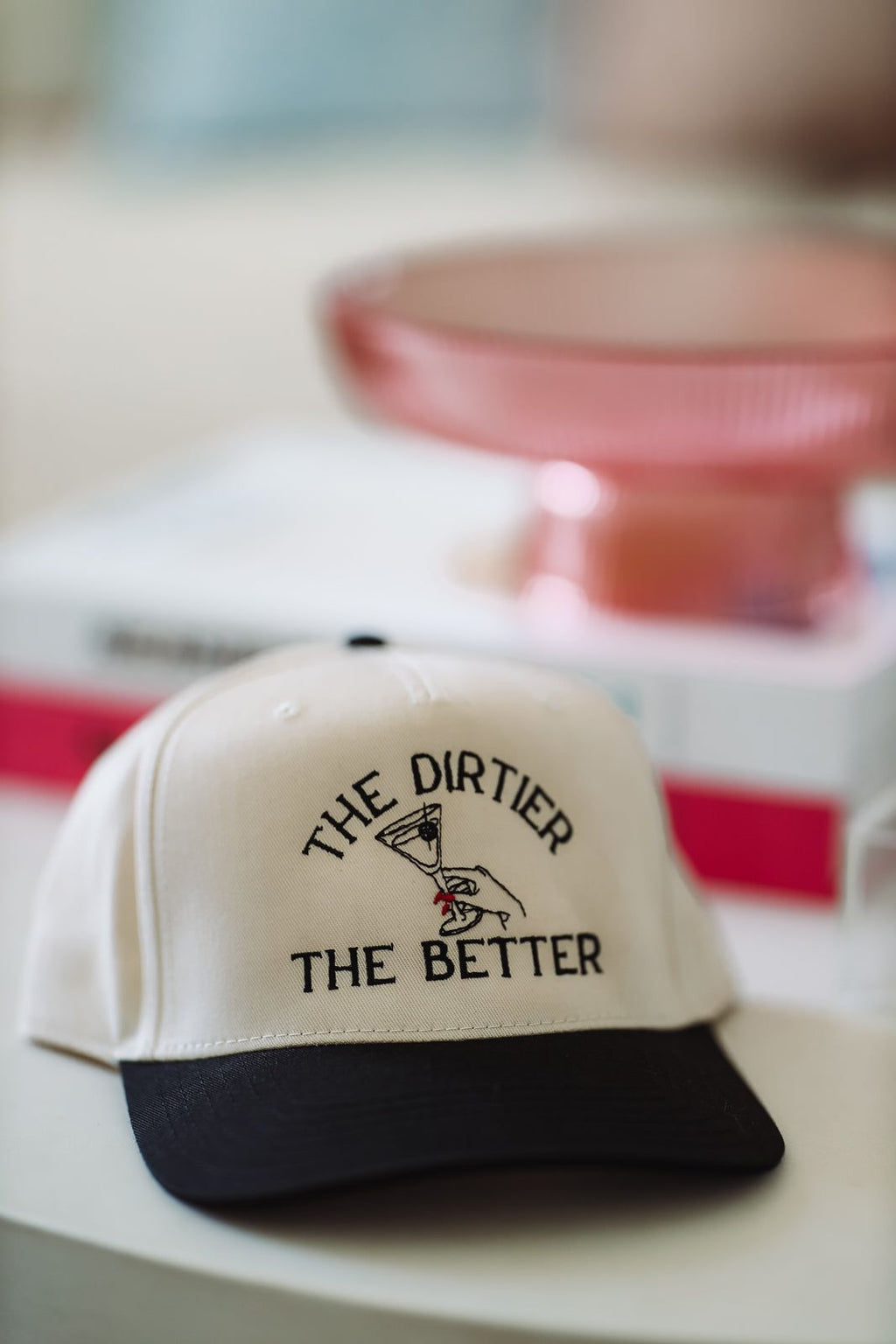 HAZEL & OLIVE The Dirtier The Better Martini Hat - Cream and Black