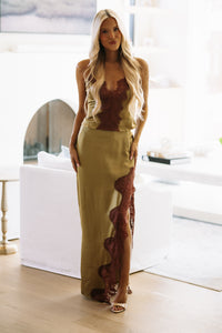 Trace of Romance Top - Olive-TI7512FO