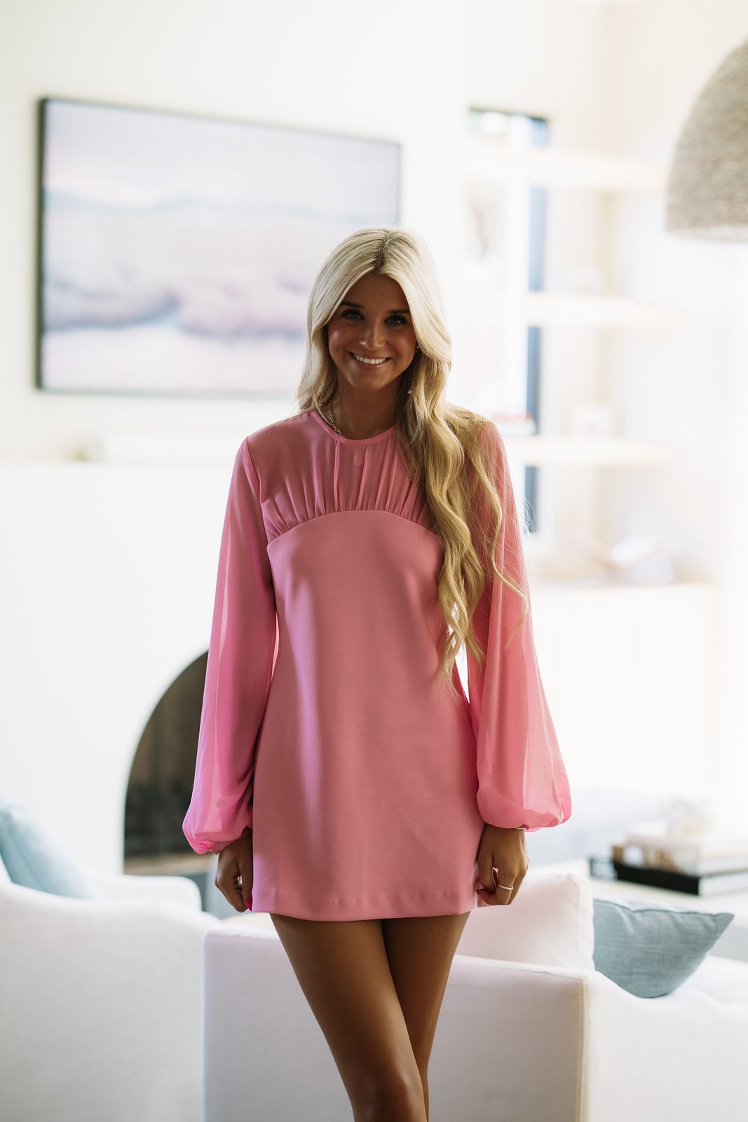 AY1415D Gracefully Yours Mini Dress - Pink
