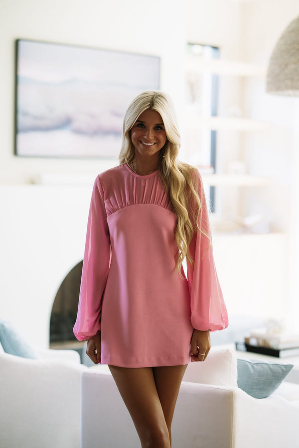 AY1415D Gracefully Yours Mini Dress - Pink