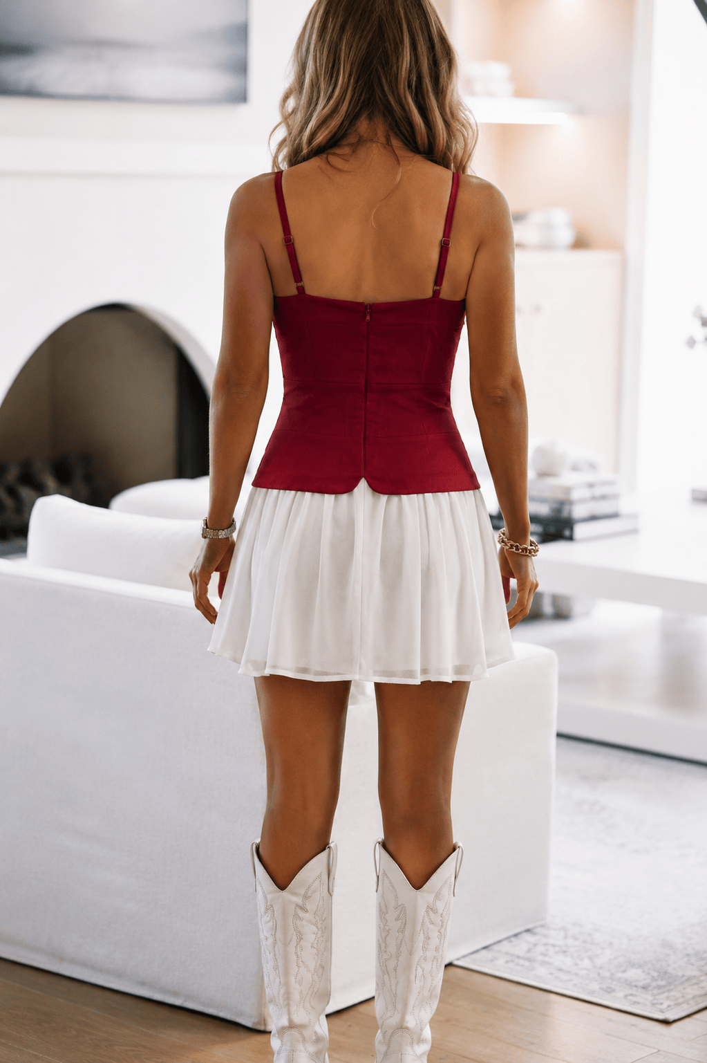 BID4986 The Starting Lineup Dress - Crimson and White