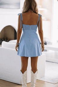BID5083 The Sideline Social Mini Dress - Light Blue