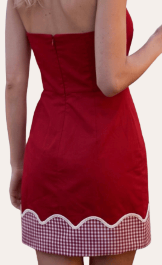 BID5447 Halftime Hottie Mini Dress - Crimson