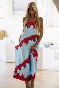 CD07409 Hold Me Close Maxi Dress - Blue