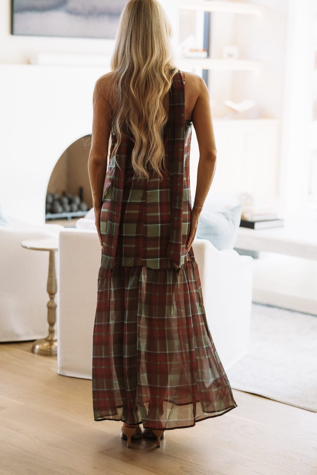 CD07650 Highland Heiress Maxi Dress - Green and Burgundy
