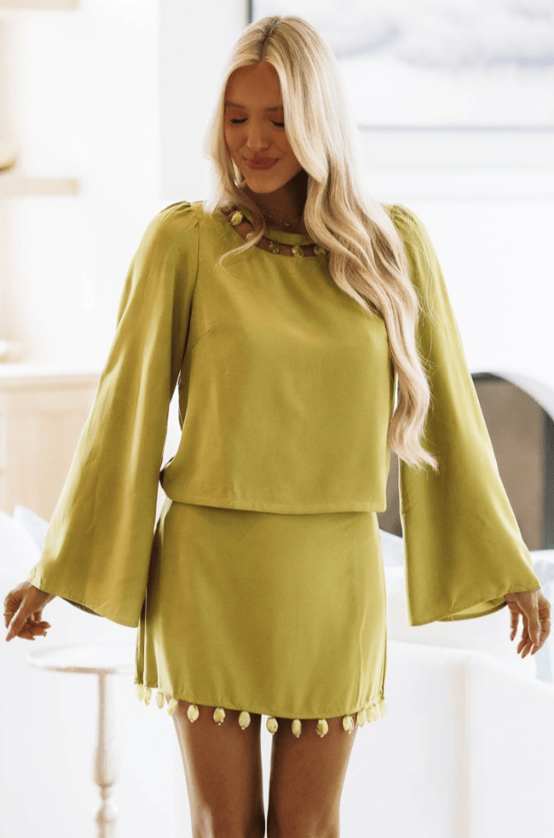 CT10225 Hint of Glamour Top - Olive
