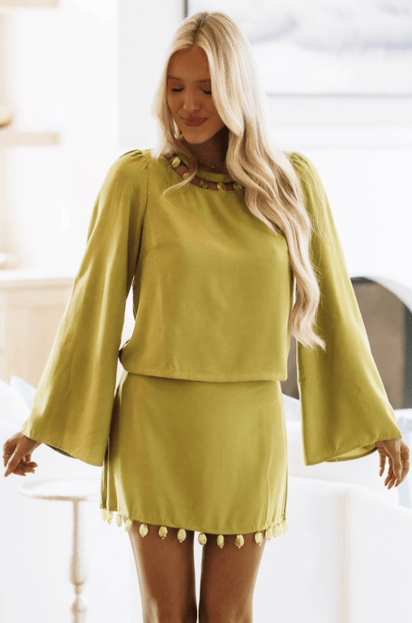 CT10225 Hint of Glamour Top - Olive