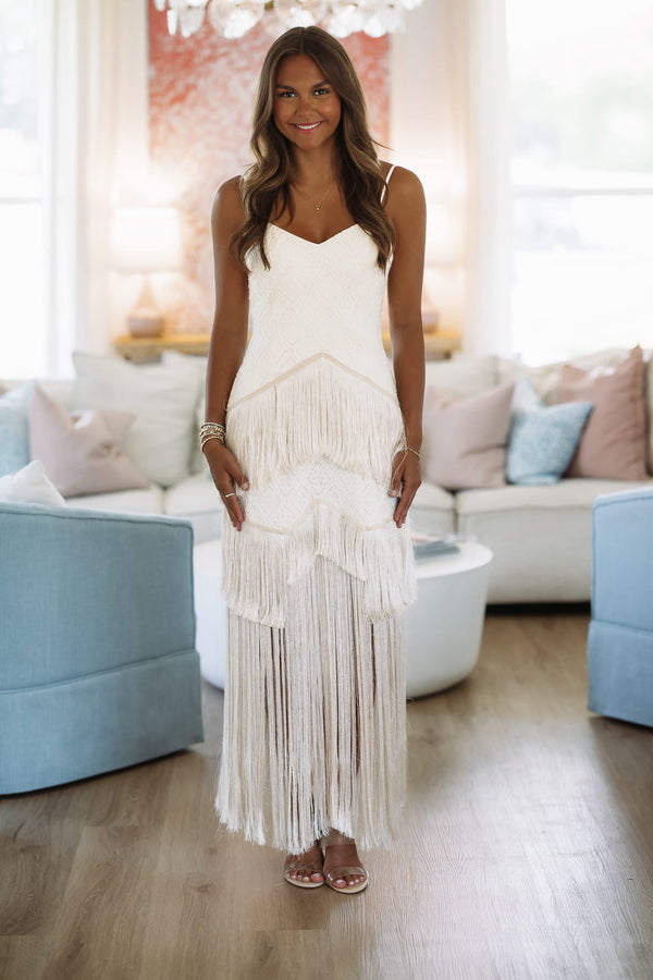 D83412 Coastal Crush Maxi Dress - Ivory