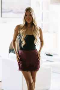 FS14327/CP112 Made You Look Mini Skirt - Burgundy