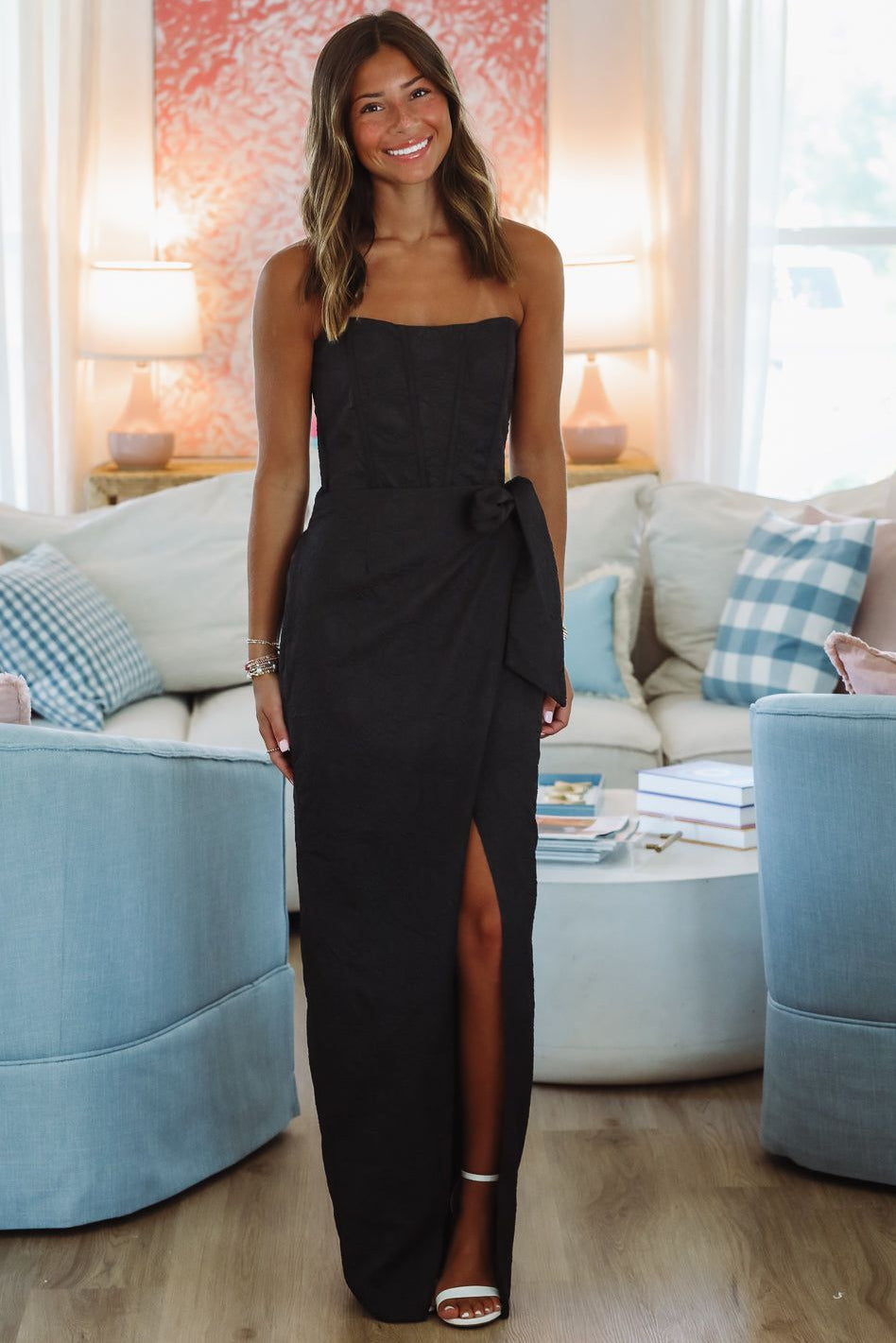 classic black wrap dress Me Up Fancy Midi Size:S - 15.5 Yellow Bridesmaid Wedding Guest nov influencer The wrap tie secures