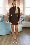 Hazel & Olive 2408/45LDX Crush Control Mini Dress - Dark Brown