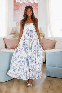 Midnight Stroll Maxi Dress - White and Blue-HAZEL & OLIVE 2500/960LDH-Small-