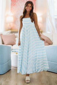 High Tides Maxi Dress - Light Blue and White-HAZEL & OLIVE 2501/51LDH-Small-