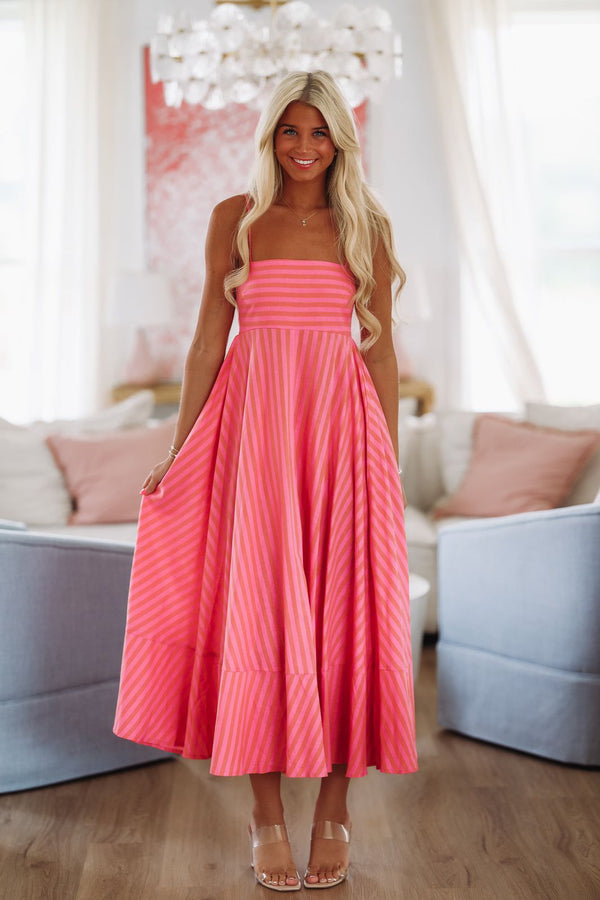 Dreams Maxi Dress - Pink and Orange-HAZEL & OLIVE 2501/55LDH-Small-