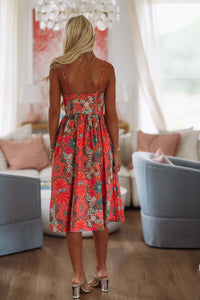 Gonna Find Ya Midi Dress - Orange, Pink and Green-HAZEL & OLIVE 2501/563LDJ-Small-