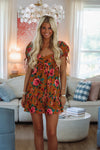 Floral When You Think of Me Babydoll Mini Dress - Mustard Yellow and Pink-HAZEL & OLIVE 2504/99LDJ-Small-