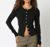Hazel & Olive 2505/144LTX Talon Cardigan Top - Black
