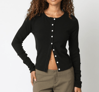 Hazel & Olive 2505/144LTX Talon Cardigan Top - Black