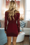Hazel & Olive 2507/48LDX Laced Intentions Mini Dress - Burgundy
