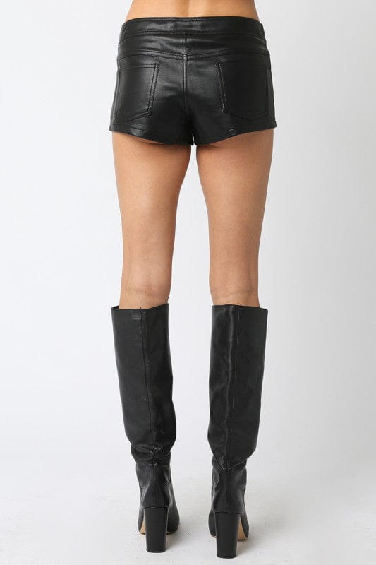 Hot Streak Micro Mini Vegan Leather Shorts - Black – Hazel & Olive