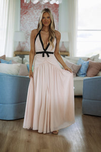 Hazel & Olive 2600/173LDA Lacey Romance Maxi Dress - Blush Pink