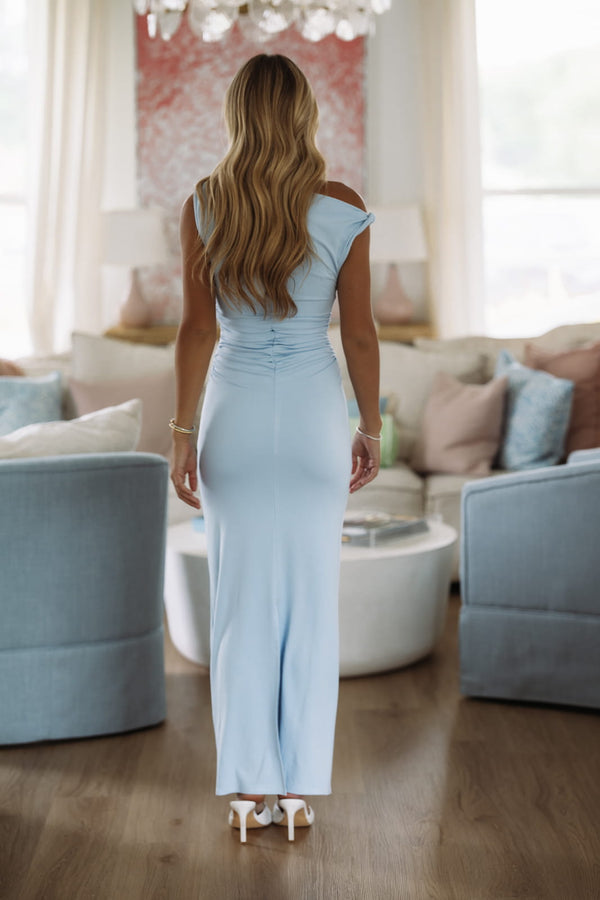 Hazel & Olive 2600/854LDX Azure Drift Maxi Dress - Light Blue