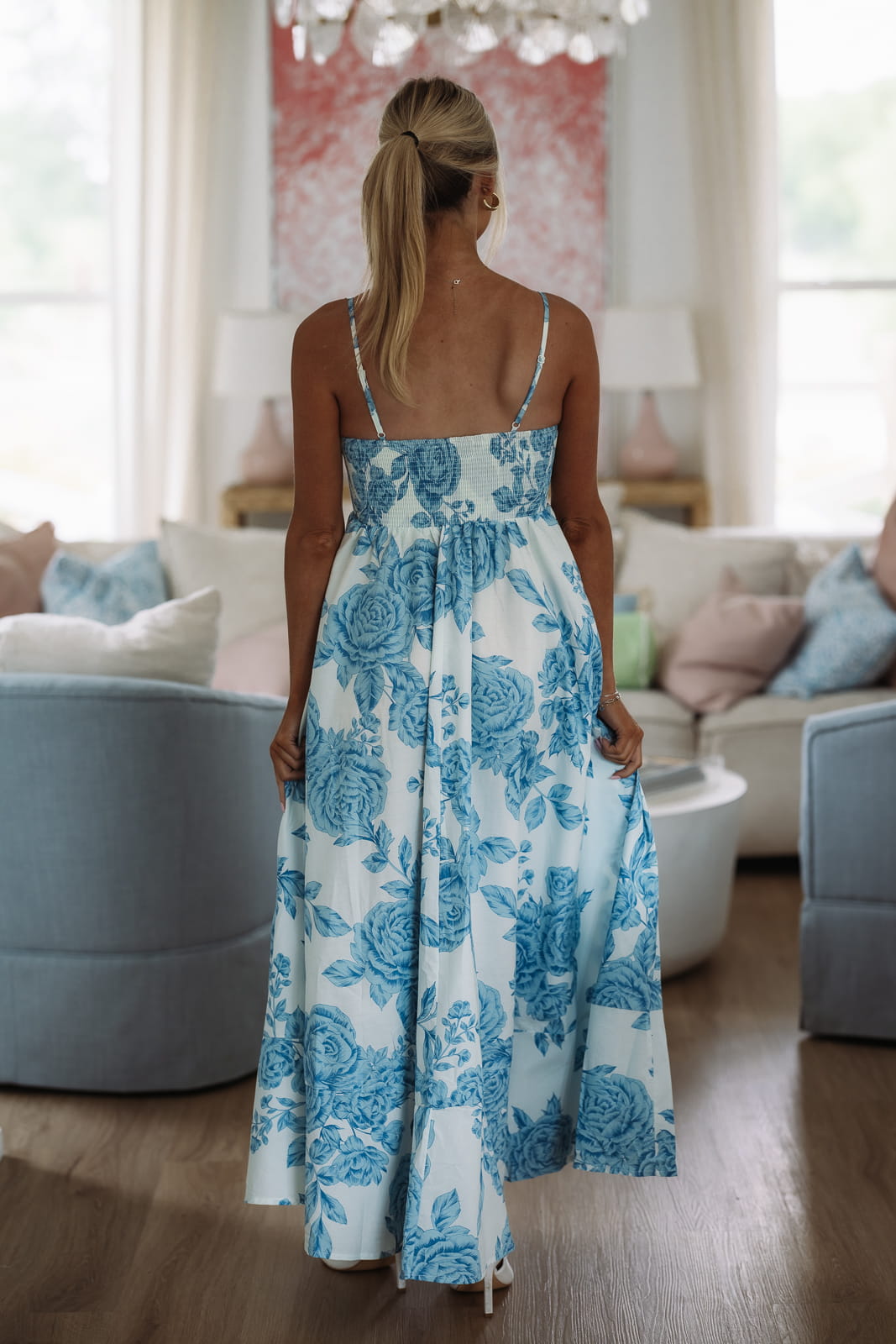 Peony Perfection Maxi Dress - Blue – Hazel & Olive