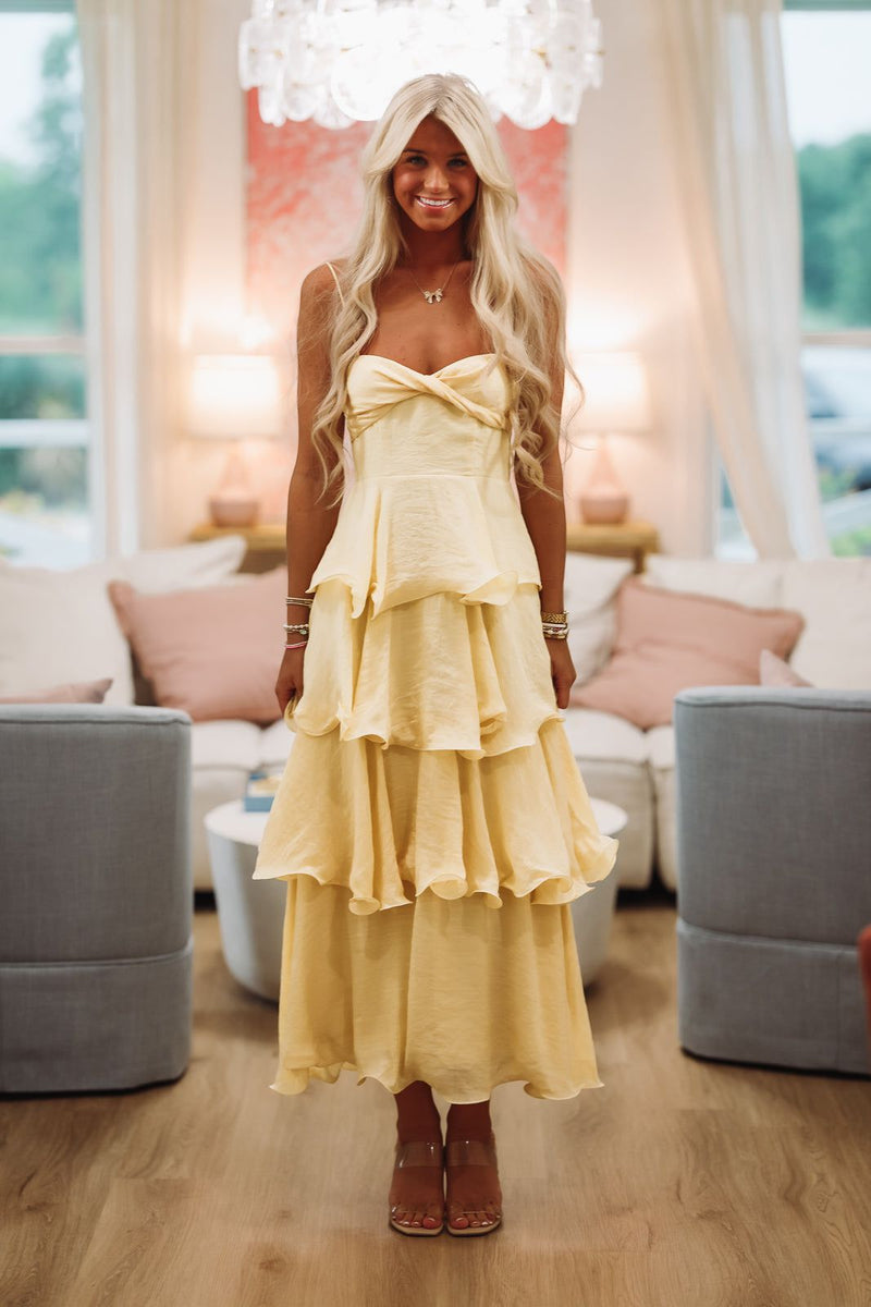 One More Dance Maxi Dress - Yellow - XS One More Dance Maxi Dress - Yellow - XS