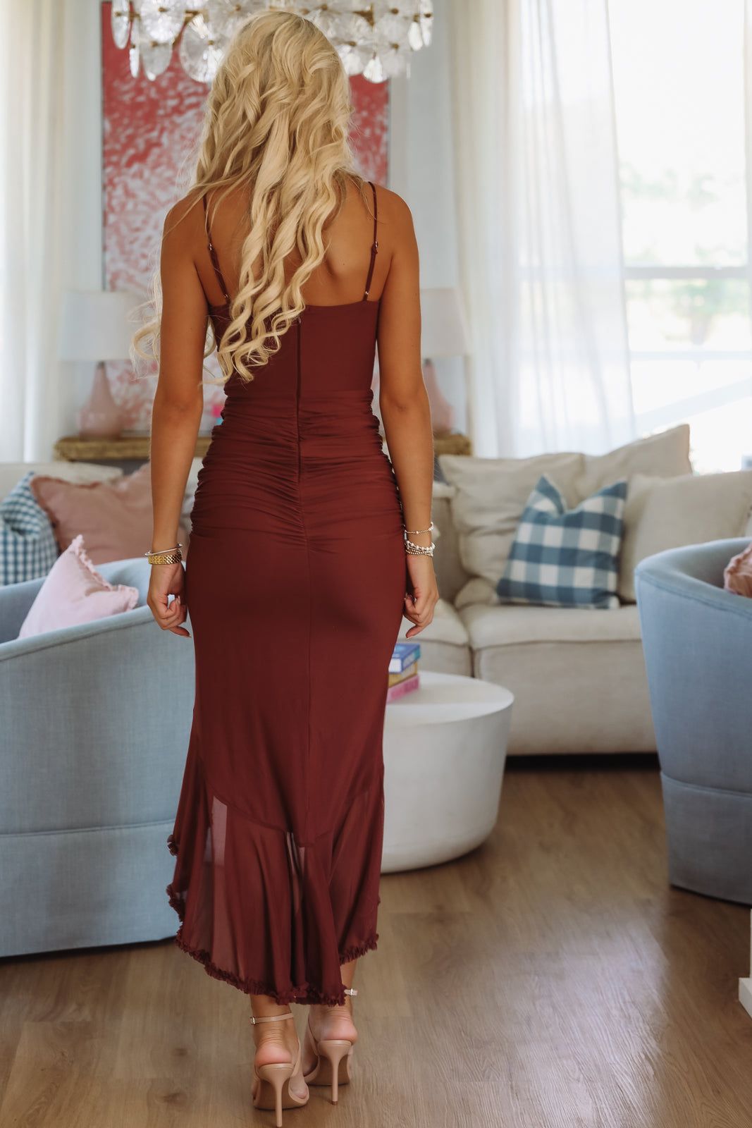 Hazel & Olive 64756D Elysia Maxi Dress - Maroon