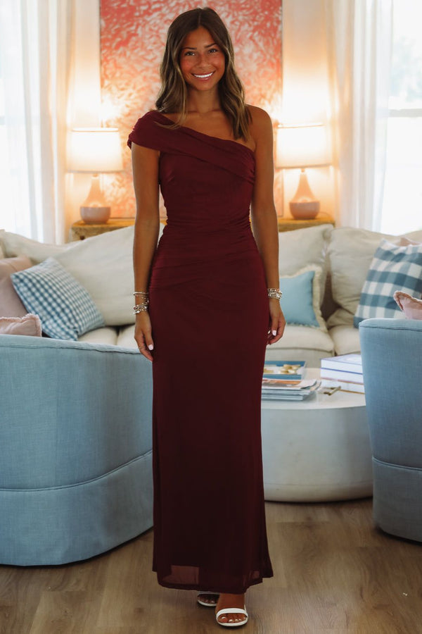 Meet Glamour Maxi Dress - Wine-HAZEL & OLIVE 64793D-XSmall-