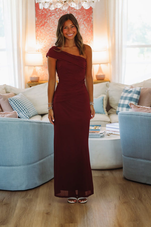 Meet Glamour Maxi Dress - Wine-HAZEL & OLIVE 64793D-XSmall-