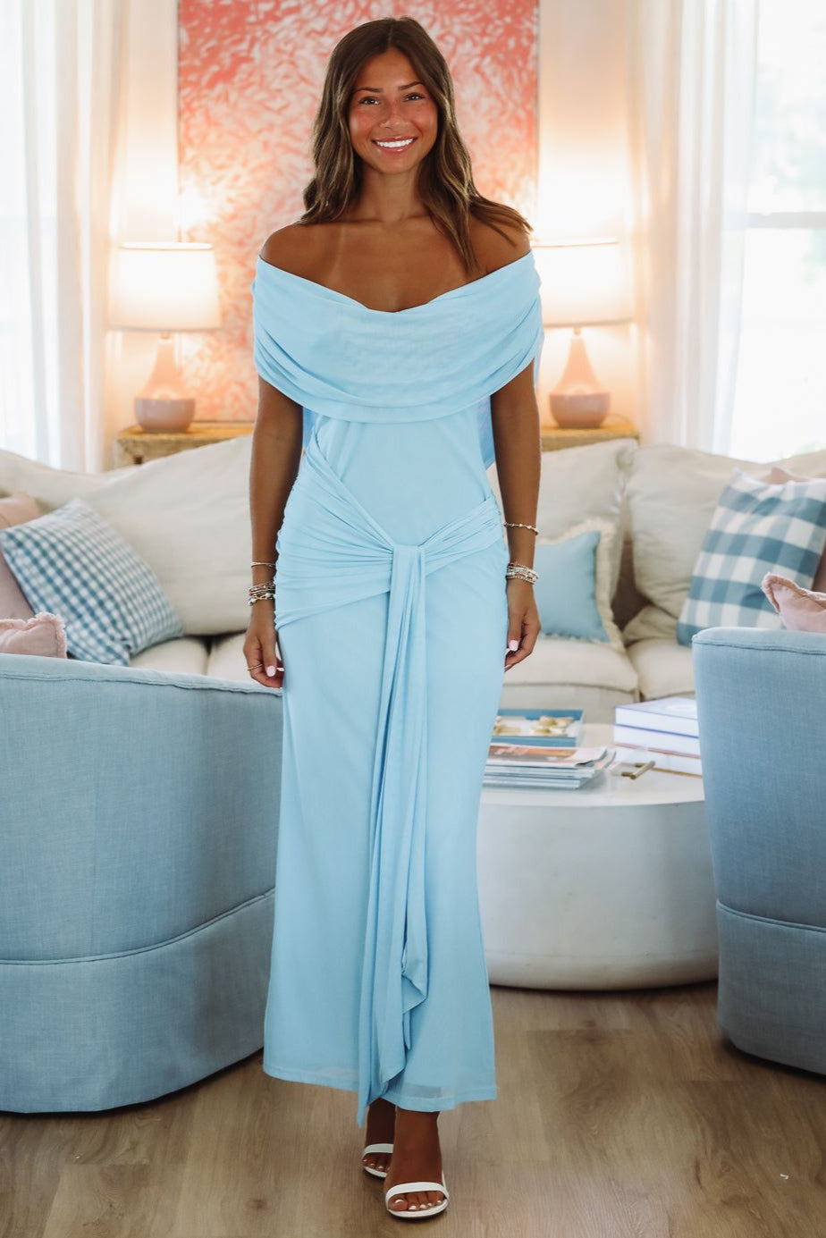 Lavish Maxi Dress - Light Blue, Small | Hazel and Olive