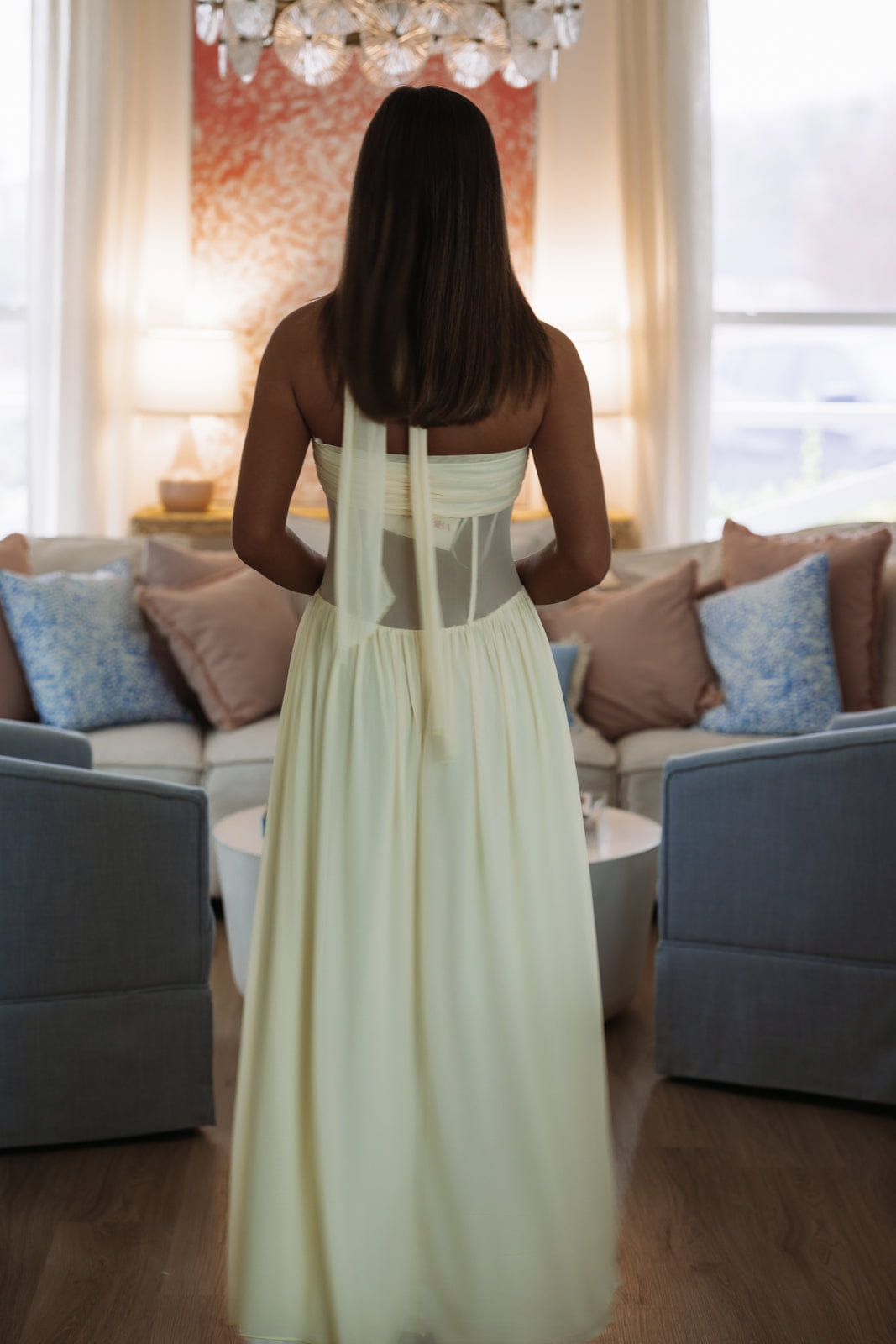 Hazel & Olive 64961G Dreamweaver Maxi Dress - Butter Yellow