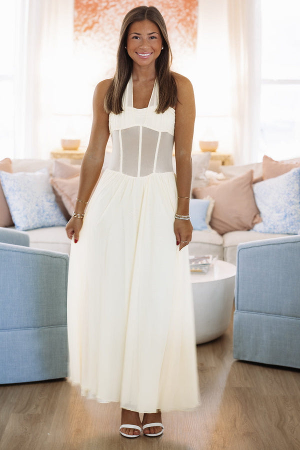 Hazel & Olive 64961G Dreamweaver Maxi Dress - Butter Yellow