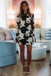 Florals in Chiffon Mini Dress - Black-Hazel & Olive 7681501-Small-