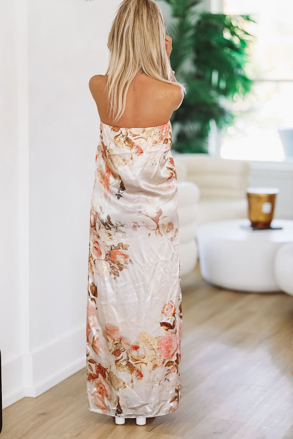 HAZEL & OLIVE A Day in Milan Maxi Dress Gown - Taupe