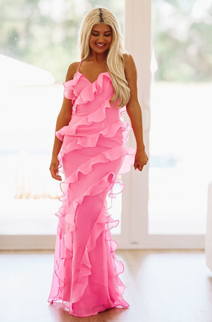 A New Love Maxi Dress - Fuchsia, Large | Hazel and Olive