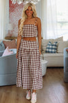 Hazel & Olive A223/2 Trophy Time Maxi Skirt - Brown and White