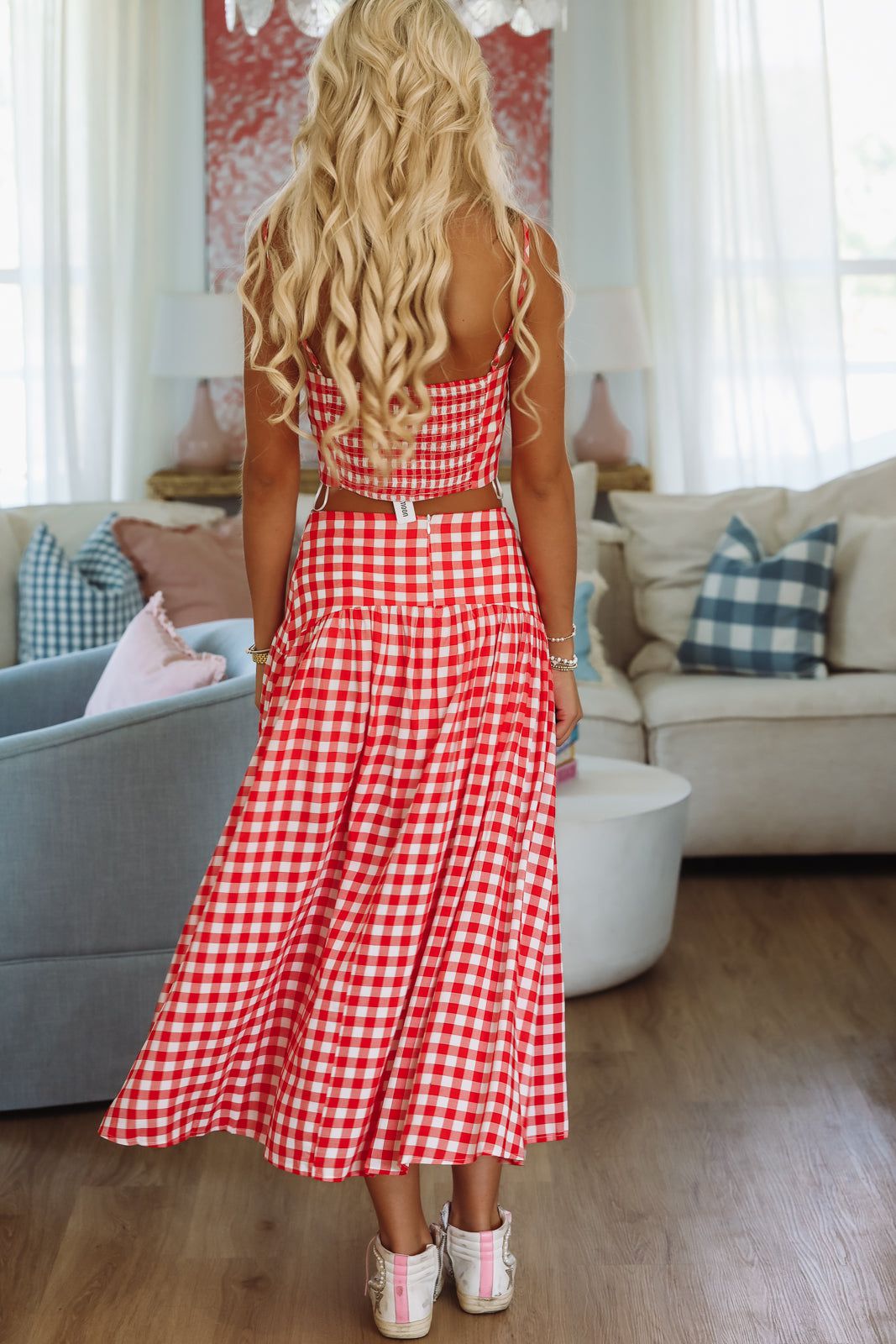 Trophy Time Maxi Skirt - Red and White