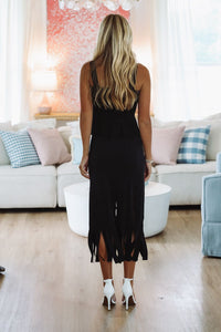 Hazel & Olive A3183 Tangerine Glow Midi Skirt -Black